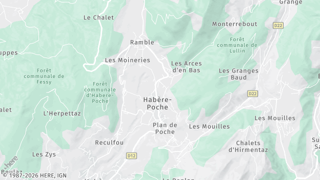 Carte de la zone d'intervention à Habère-Poche