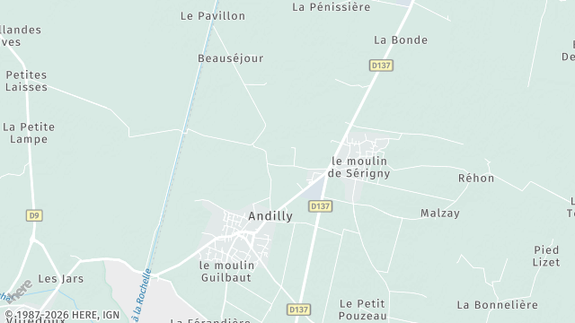 Carte de la zone d'intervention à Andilly