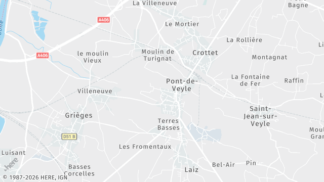 Carte de la zone d'intervention à Pont-de-Veyle