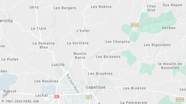 Carte de la zone d'intervention à Lapalisse