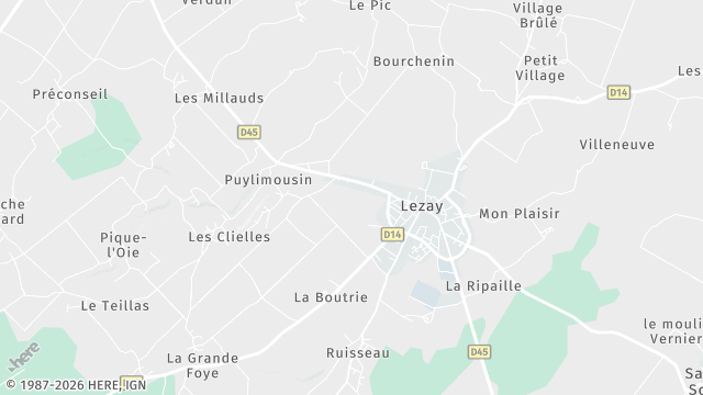 Carte de la zone d'intervention à Lezay