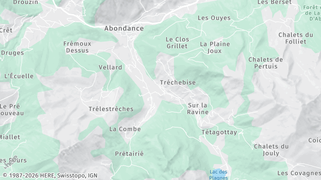 Carte de la zone d'intervention à Abondance