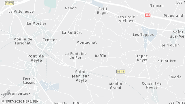 Carte de la zone d'intervention à Saint-Jean-sur-Veyle