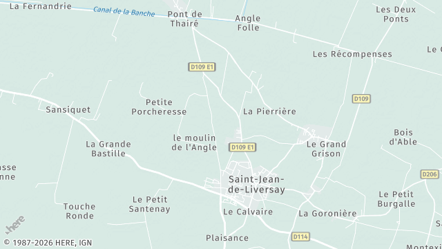 Carte de la zone d'intervention à Saint-Jean-de-Liversay