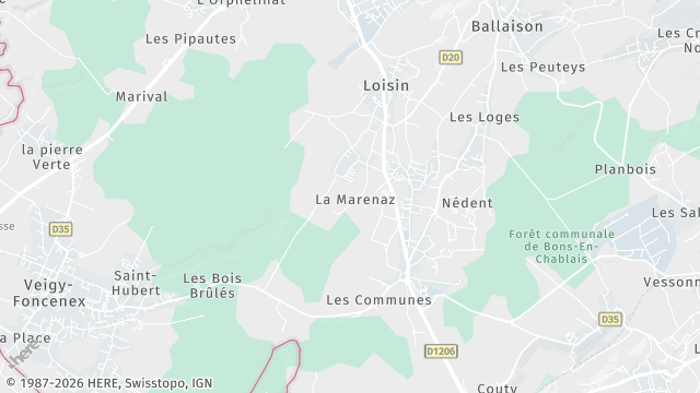 Carte de la zone d'intervention à Loisin