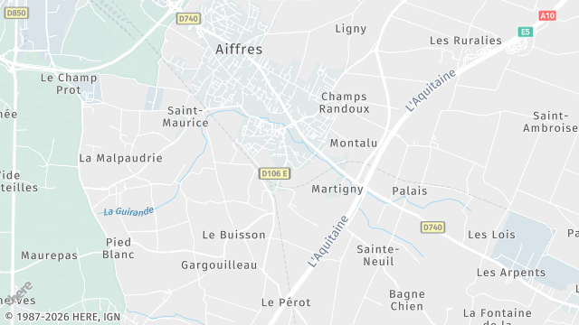 Carte de la zone d'intervention à Aiffres