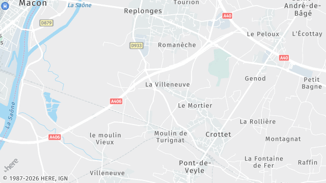 Carte de la zone d'intervention à Crottet