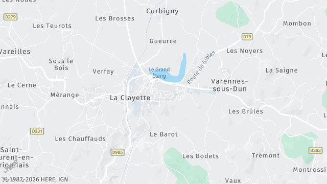 Carte de la zone d'intervention à La Clayette