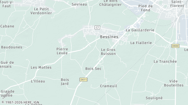 Carte de la zone d'intervention à Bessines