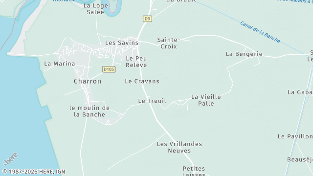 Carte de la zone d'intervention à Charron