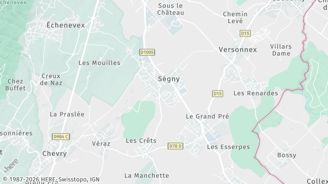 Carte de la zone d'intervention à Ségny