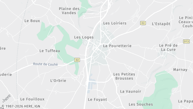 Carte de la zone d'intervention à Valence-en-Poitou