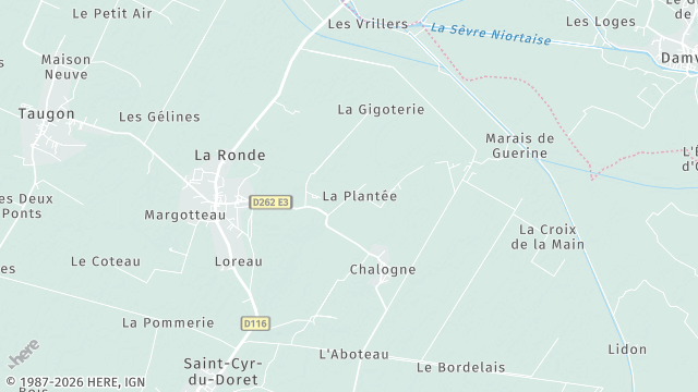 Carte de la zone d'intervention à La Ronde