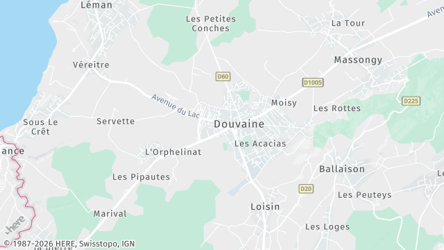 Carte de la zone d'intervention à Douvaine