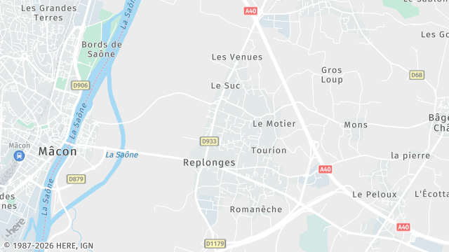 Carte de la zone d'intervention à Replonges