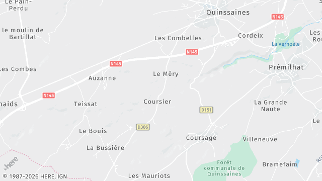 Carte de la zone d'intervention à Quinssaines