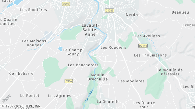 Carte de la zone d'intervention à Lavault-Sainte-Anne