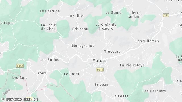 Carte de la zone d'intervention à Matour