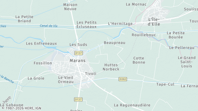 Carte de la zone d'intervention à Marans