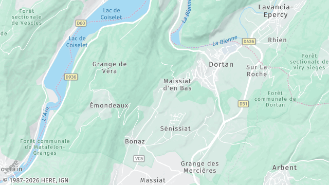 Carte de la zone d'intervention à Dortan