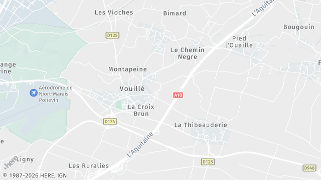 Carte de la zone d'intervention à Vouillé