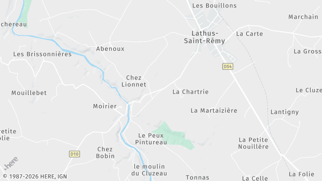 Carte de la zone d'intervention à Lathus-Saint-Rémy