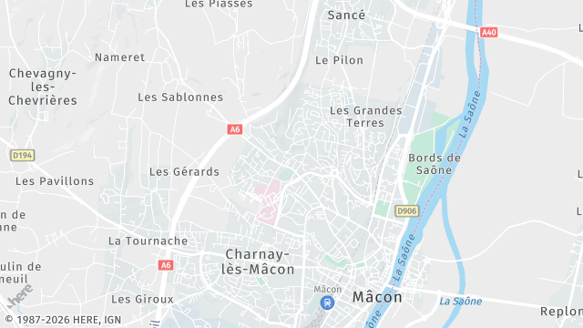 Carte de la zone d'intervention à Mâcon