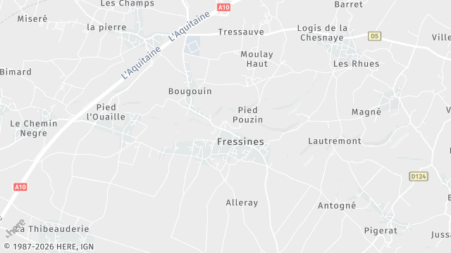 Carte de la zone d'intervention à Fressines