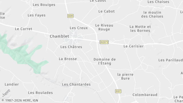 Carte de la zone d'intervention à Chamblet