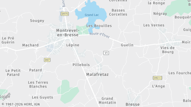 Carte de la zone d'intervention à Malafretaz