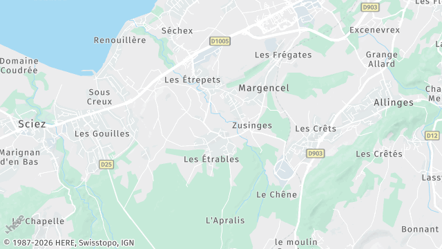 Carte de la zone d'intervention à Margencel