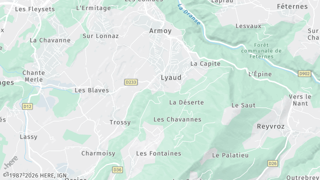 Carte de la zone d'intervention à Lyaud