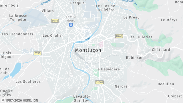 Carte de la zone d'intervention à Montluçon