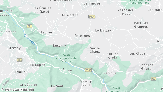 Carte de la zone d'intervention à Féternes