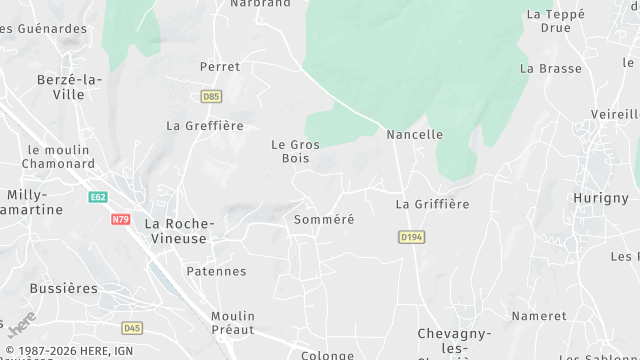 Carte de la zone d'intervention à La Roche-Vineuse