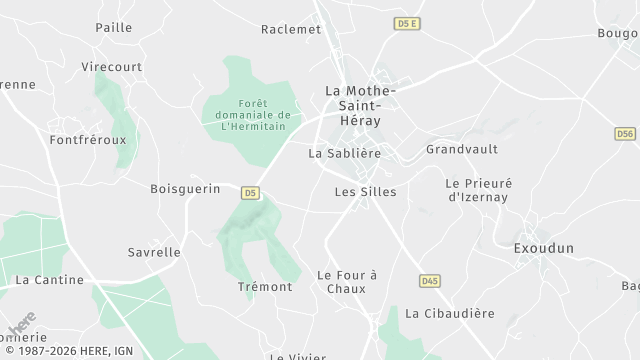 Carte de la zone d'intervention à La Mothe-Saint-Héray