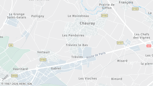 Carte de la zone d'intervention à Chauray