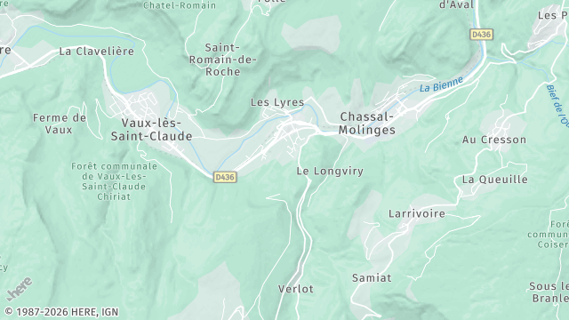 Carte de la zone d'intervention à Chassal-Molinges