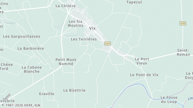 Carte de la zone d'intervention à Vix