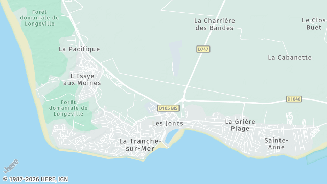 Carte de la zone d'intervention à La Tranche-sur-Mer