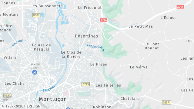 Carte de la zone d'intervention à Désertines
