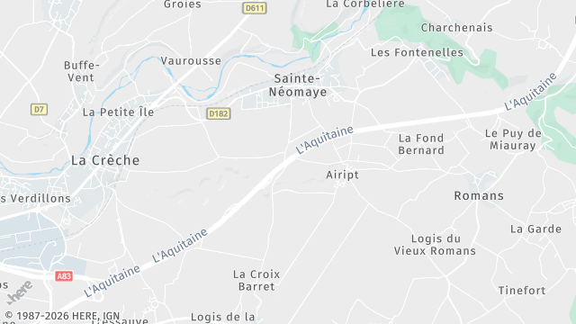 Carte de la zone d'intervention à Sainte-Néomaye