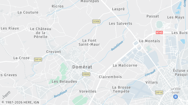 Carte de la zone d'intervention à Domérat