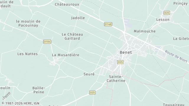 Carte de la zone d'intervention à Benet
