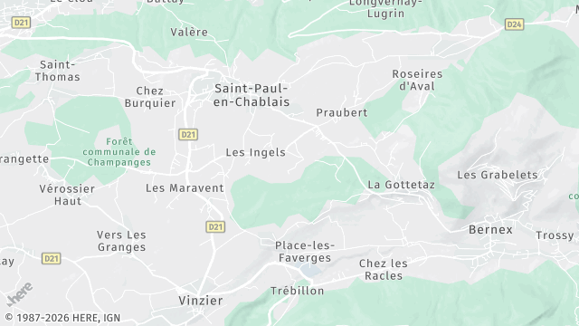 Carte de la zone d'intervention à Saint-Paul-en-Chablais