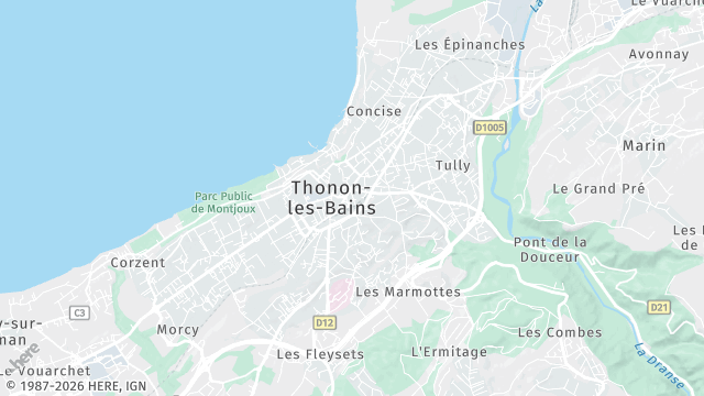 Carte de la zone d'intervention à Thonon-les-Bains