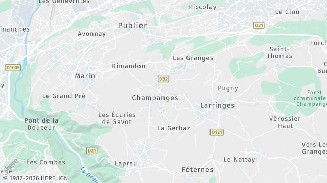 Carte de la zone d'intervention à Champanges