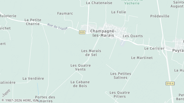 Carte de la zone d'intervention à Champagné-les-Marais