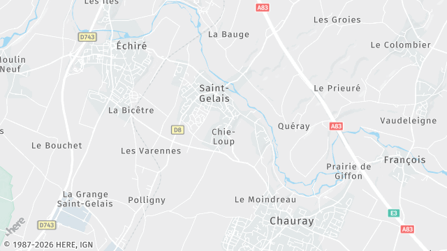 Carte de la zone d'intervention à Saint-Gelais