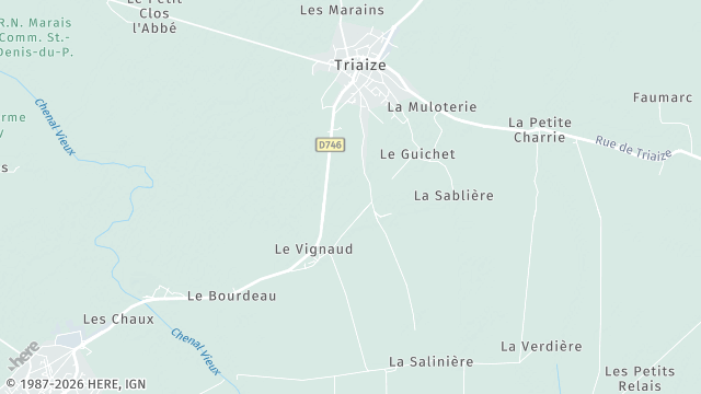 Carte de la zone d'intervention à Triaize